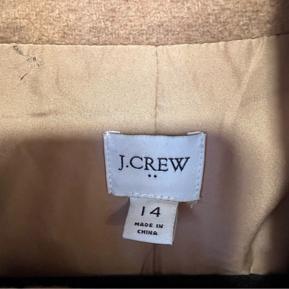 NWT J. Crew City Coat Camel/Tan Size 14 - Picture 3 of 8